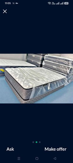 Premium Queen Mattress & Box Spring – New in Original Plastic : Ready For Sale