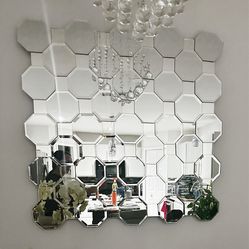 Geometric octagon wall mirror