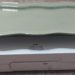 Charola rectangular Pavillon con base de metal de princess house nueva en caja