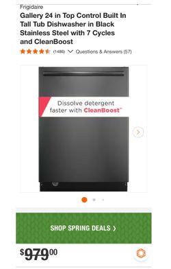Frigidaire Gallery 24 in Top Control Built In Tall Tub Dishwasher