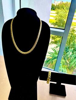 14K Gold Cuban Link Set 10mm ON SALE‼️ $90 OFF