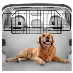 Rabbitgoo Dog Car Barrier For SUVs, Large Pet Car Gate Divider Cargo Area, Adjustable Pet SUV Barriers Universal-Fit, Heavy-Duty Wire Mesh Dog Car Gua