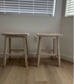 Antique White Wooden Stools