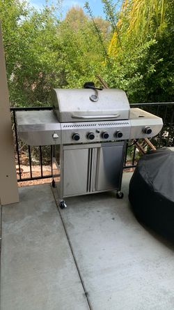 Stainless Steel Gas Grill with Side Shelves