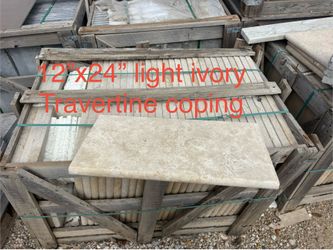 Travertine  walnut   pool coping sale  1 1/4”thick 12”x24  good for pool coping,wall cap, benches etc.    $20 plus  tax per piece    I have  pool tile
