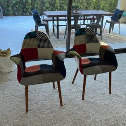 Mid century Modern Patchwork chairs