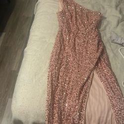 Pink Sequin Bodycon Dress