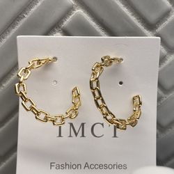 New Gold Plated Chain Hoops 