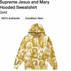 Supreme Jesus and Mary hooded sweatshirt size large Brand New