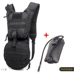 Tactical Training Kettle Backpack Durable Oxford Hydration Gear Outdoor Hiking Cycling Hydration Pouch bladder Bags 3L Military Sports Molle water pac