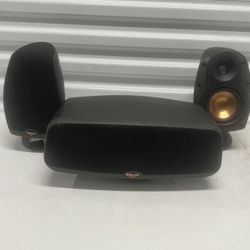 Pair of Klipsch RSX-4 Bookshelf Speakers+ RCX-4 center channel speaker! Read 1st. Lot of 3 speakers in good condition with some blemishes and imperfec