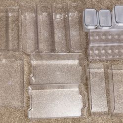 MOVING SALE!!!— Set of 23 Clear Plastic Storage Bins & Organization Containers