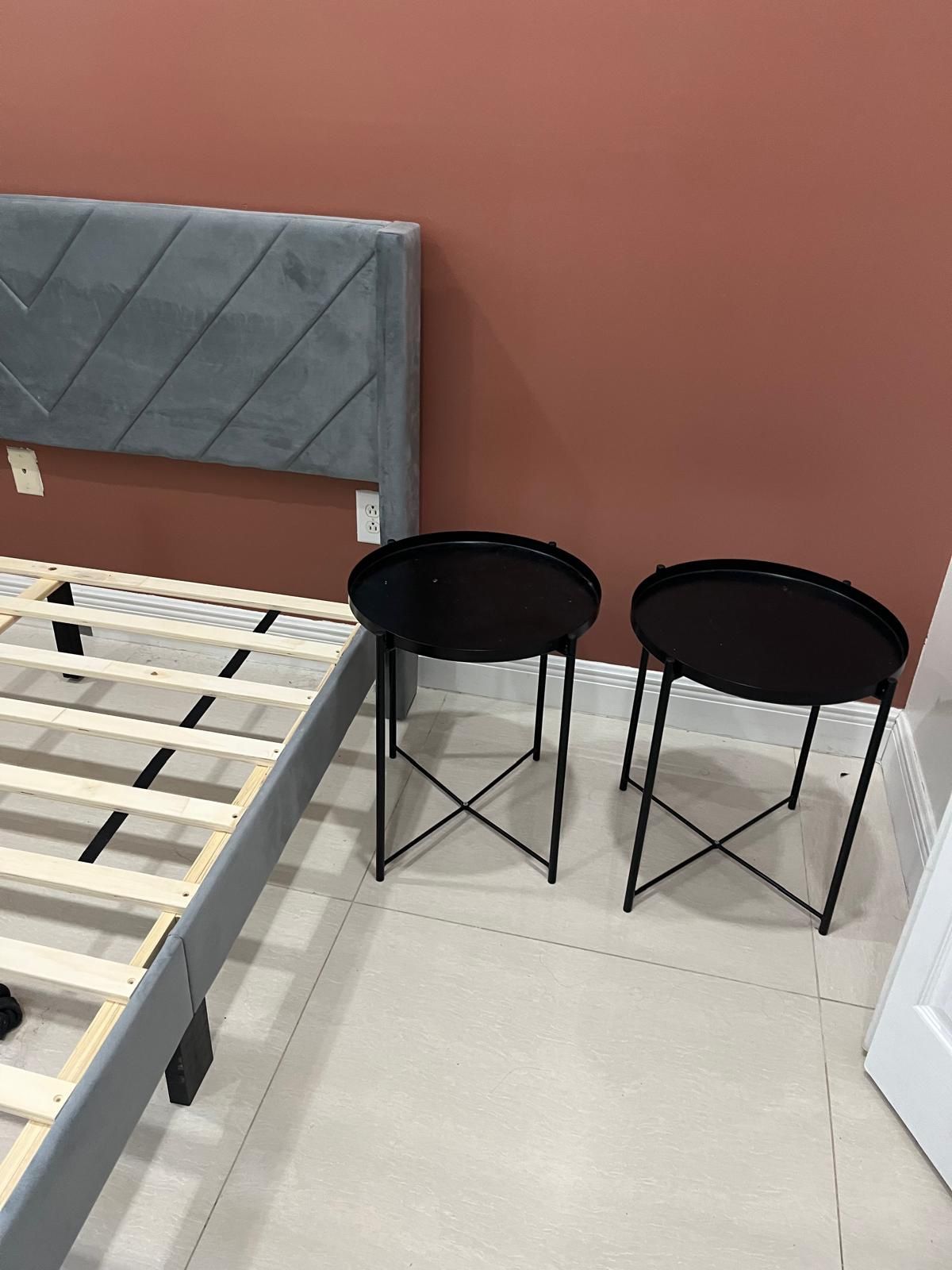 Modern gray bed frame