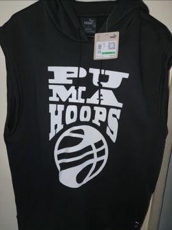PUMA Basketball Mens Sleeveless Hoodie Large New