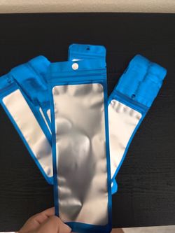 Blue Mylar Zip Lock Bags with Clear Window