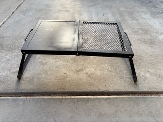Folding campfire grill