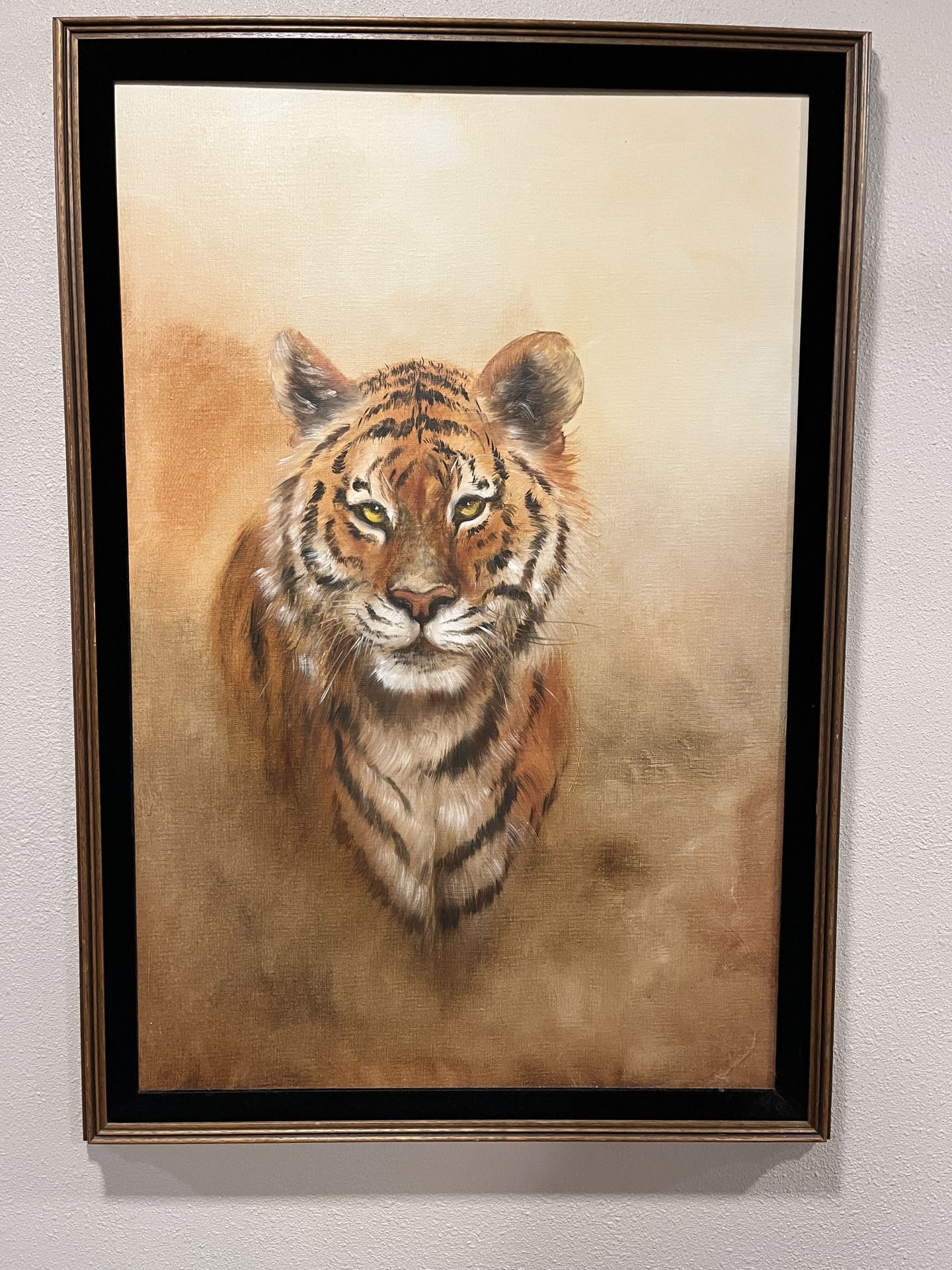 Oil Or Acrylic On Canvas Tiger