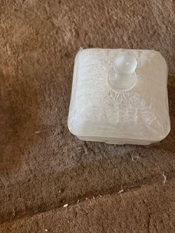 Frosted Glass Trinket Box with Lid