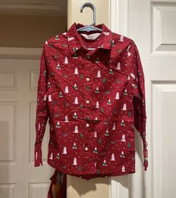 Boy Christmas Button Up Long Sleeve 