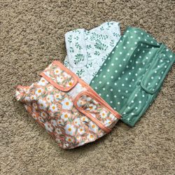 XL Female Dog Diapers 3pk Reusable Washable Floral Polka Dot Botanical Set Lot