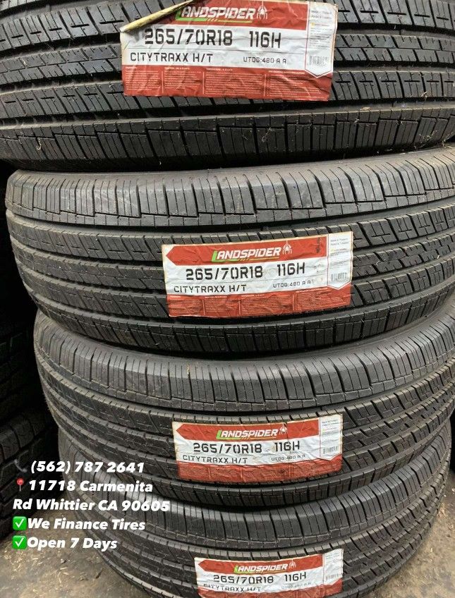 265/70R18 Landspider Set of Tires Installed and Balanced Set de Llantas Nuevas Instaladas y Balanceadas
