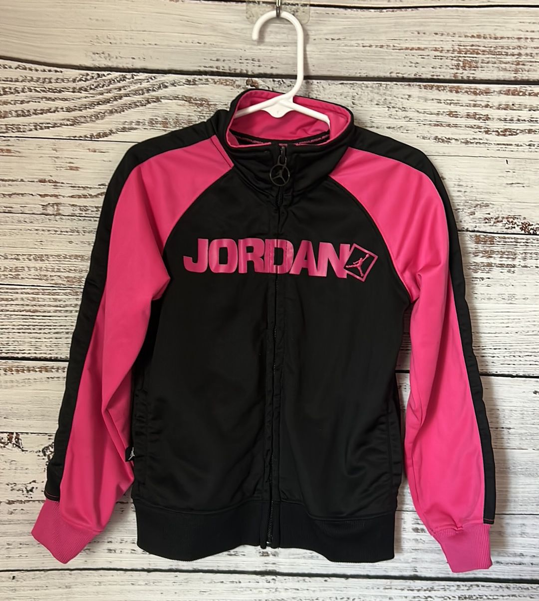 Girls pink and black Jordan jacket size 6