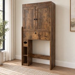 Rustic Brown Over-the-Toilet Storage Cabinet