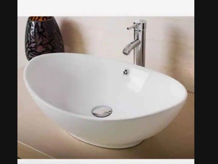 Modern Ceramic Vessel Sink - Vanity Bowl - Large Oval White..... CHECK OUT MY PAGE FOR MORE ITEMS
