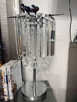 Modern Crystal Table Lamps– Chrome Base – Elegant Glam Style