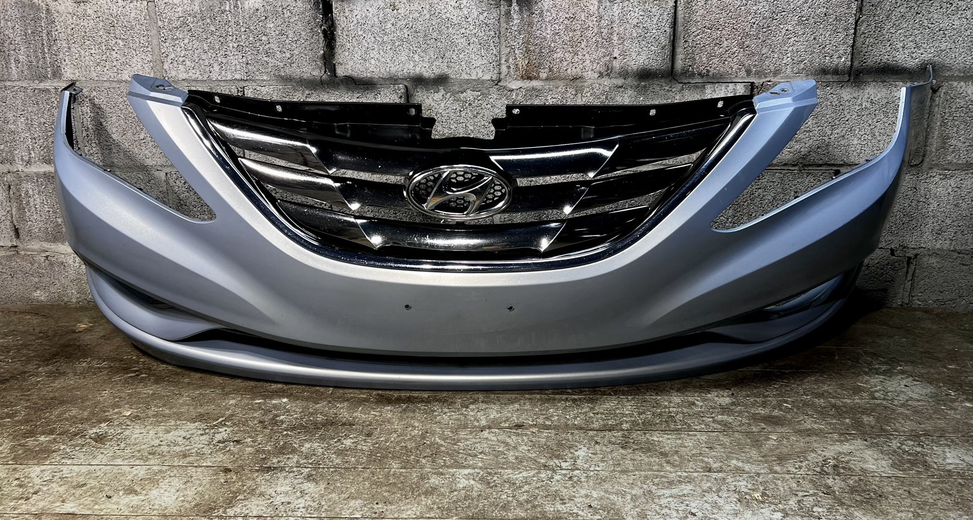 2011 2012 2013 HYUNDAI SONATA FRONT BUMPER COVER SILVER LIGHT BLUE + GRILLE + LOWER GRILLE
