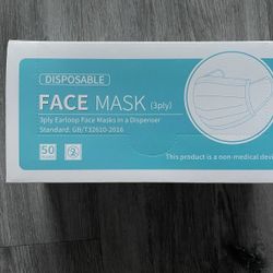 Adult Black Disposable Face Mask 