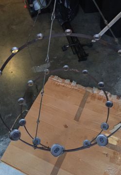 Hanging candle fixture. Holds 24 candles.