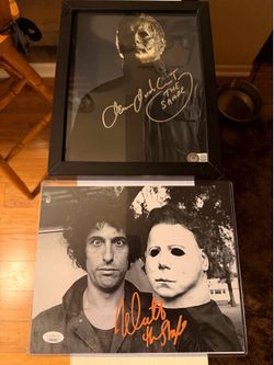 HALLOWEEN JSA NICK CASTLE SIGNED / BECKETT JAMES JUST COURTNEY SIGNED !