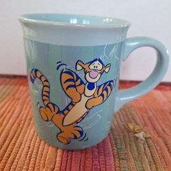 Disney Store Tigger Java Time Blue Coffee Mug Winnie the Pooh Tiger Large MUG
