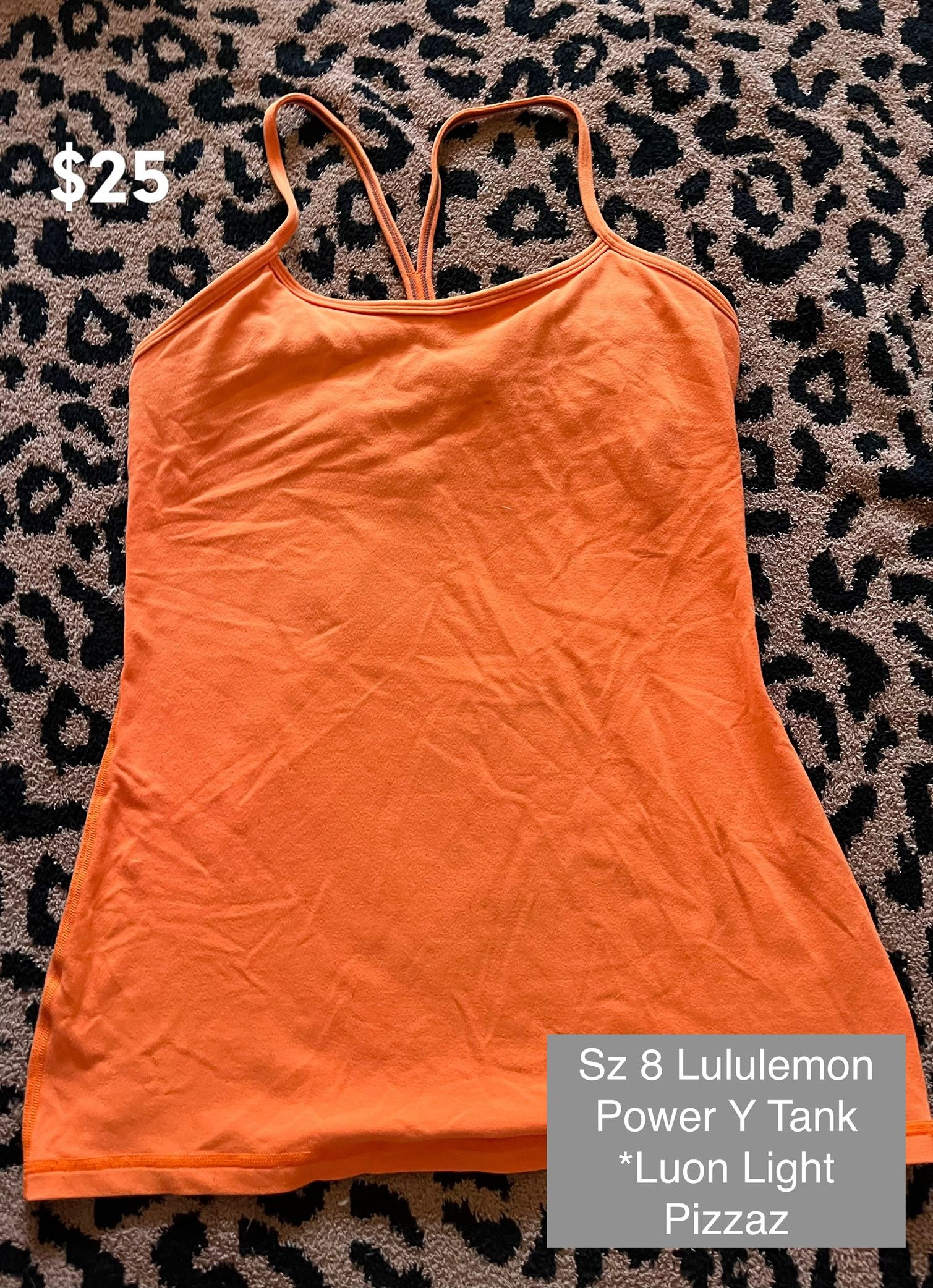 Size 8 Orange Lululemon yoga top