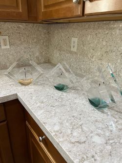Vintage Glass Dimensions "Starfire" Triangle Oil Candles - Set of 3