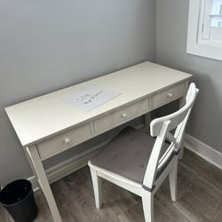 White Desk With Chair