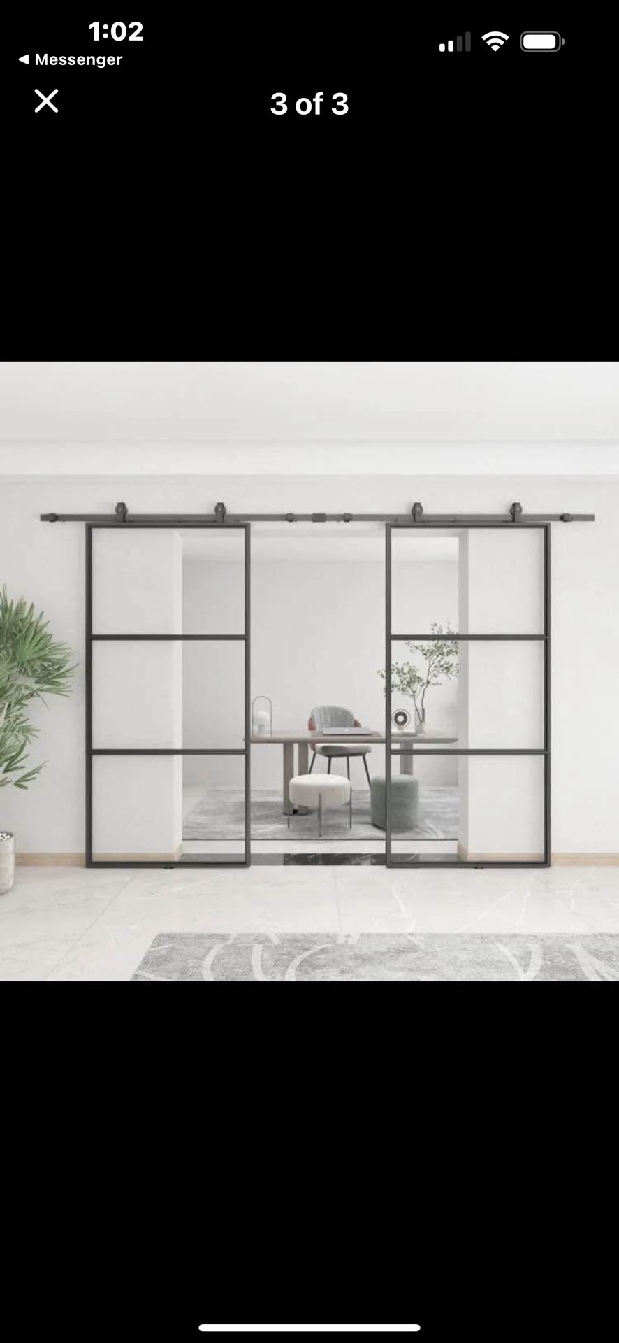 JUBEST 36inc X 84 Glass Barn Door