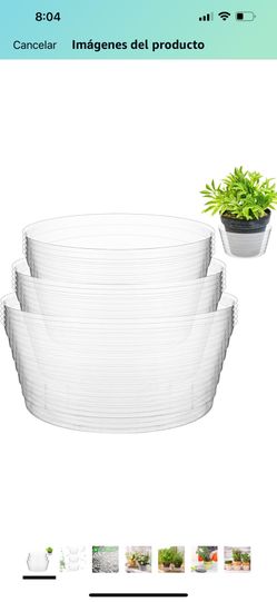 15Pcs 6 Inch 8 Inch 10 Inch Plastic Plant Saucers Thick Transparent Deep Drip Tray for Plants Pot Trays Plant Drip Trays