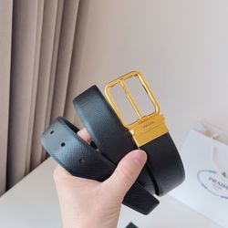 Prada Leather Black Belt Mens 100