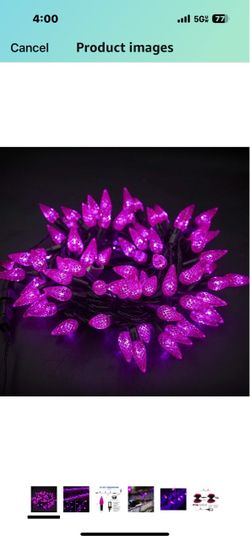 Twinkle Star C6 Halloween String Lights, 100 LED 33ft Fairy Lights with 29V Safe Adapter, Indoor Outdoor Black Wire Lights 8 Lighting Modes for Patio