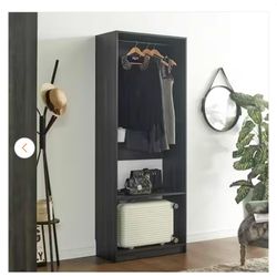 Klair Living Prosper 32 in. W Gray Tower Unit 1-Shelf 1 Rod Wood Closet System