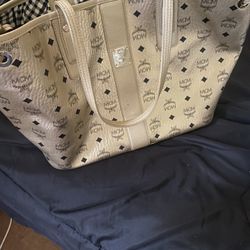 Metallic Gold MCM Tote Bag