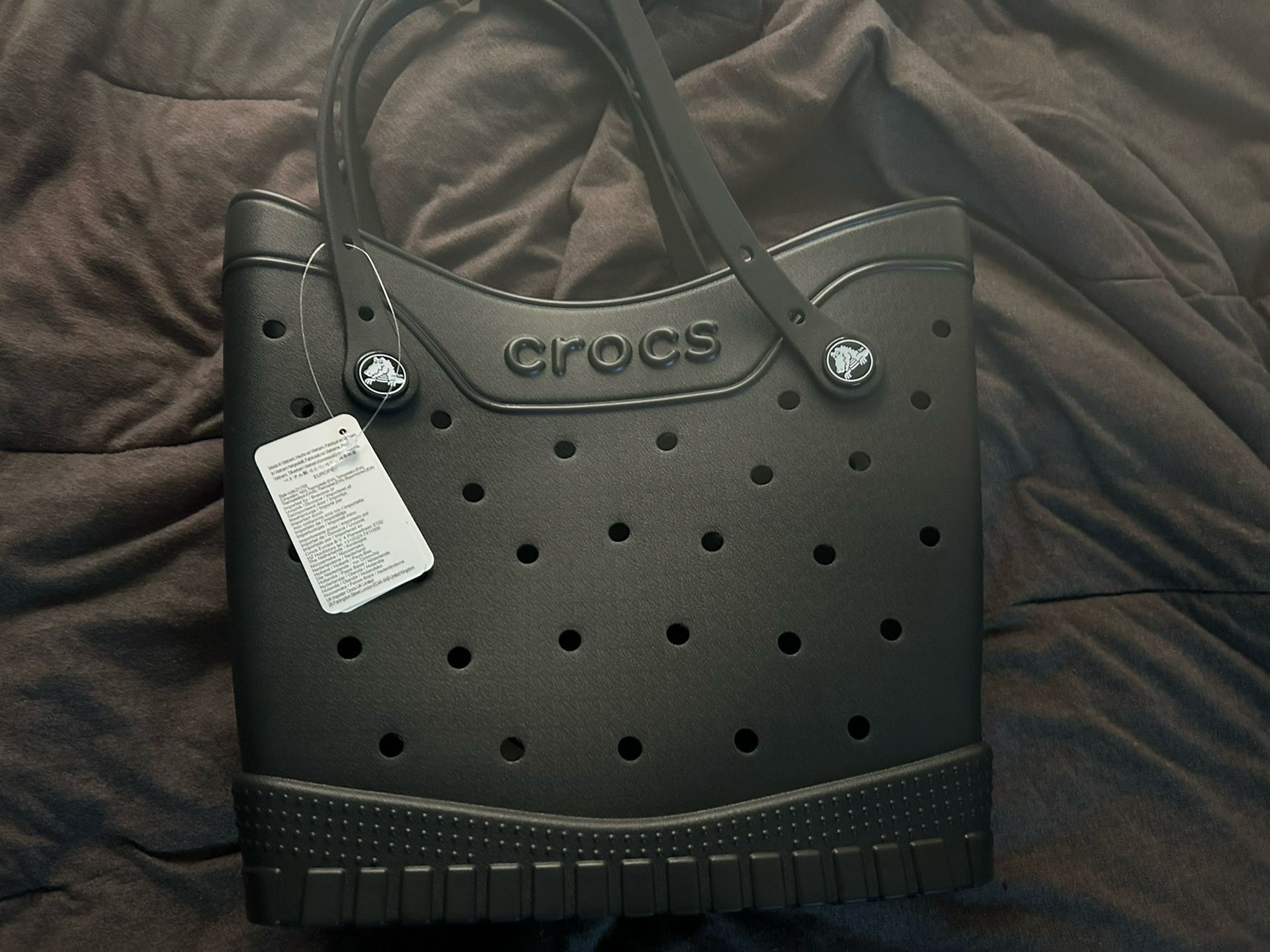 Black Croc Tote Bag Size Medium