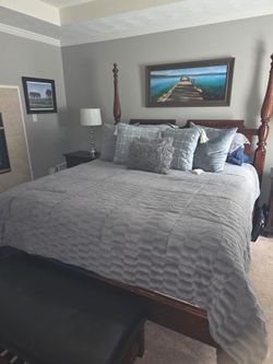 5 Piece Dark Cherry King Bedroom Set