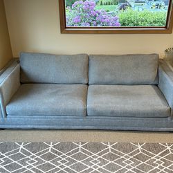 Gray square arm sofa