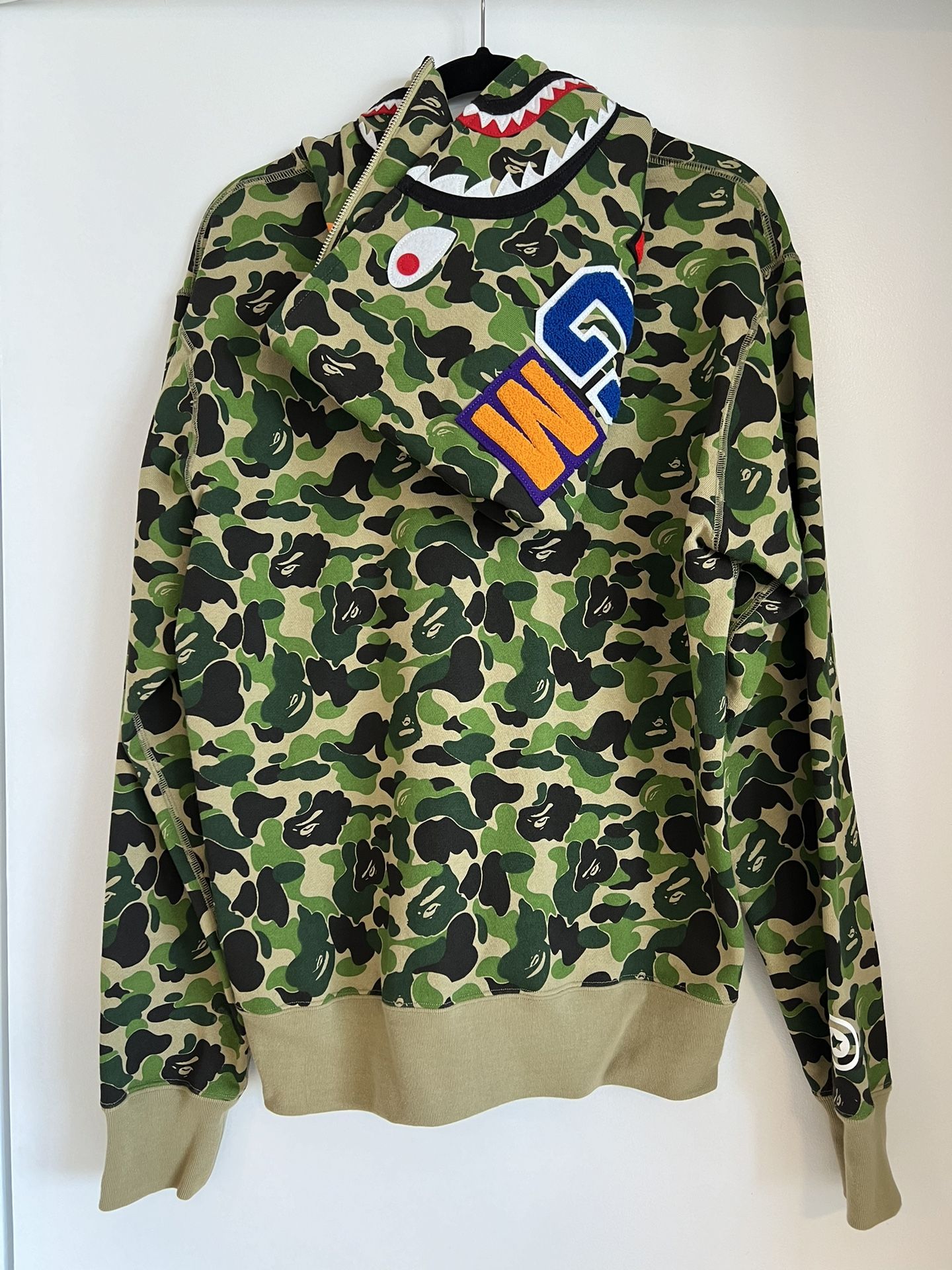 Authentic BAPE ABC Camo Shark Full Zip Hoodie, Size L