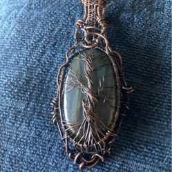 Blue Labradorite Tree of Life Wire wrap Pendant