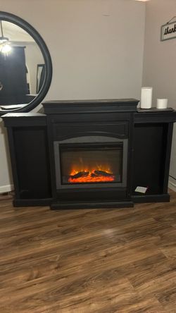 Black Electric Fireplace TV Stand