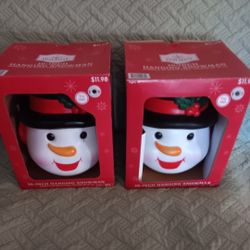 (2) 10" LED Snowman  Blow Molds 